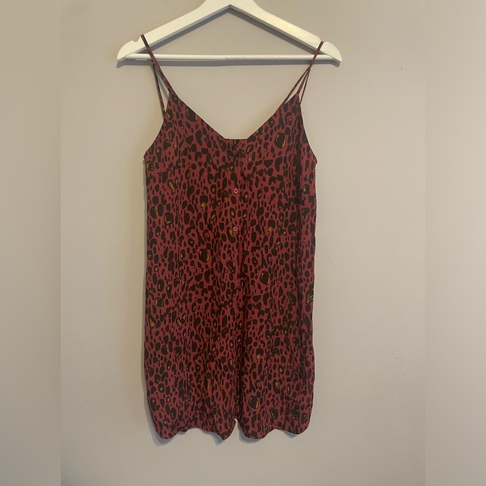 & Other Stories Leopard Print‎ Slip Mini Dress size 4